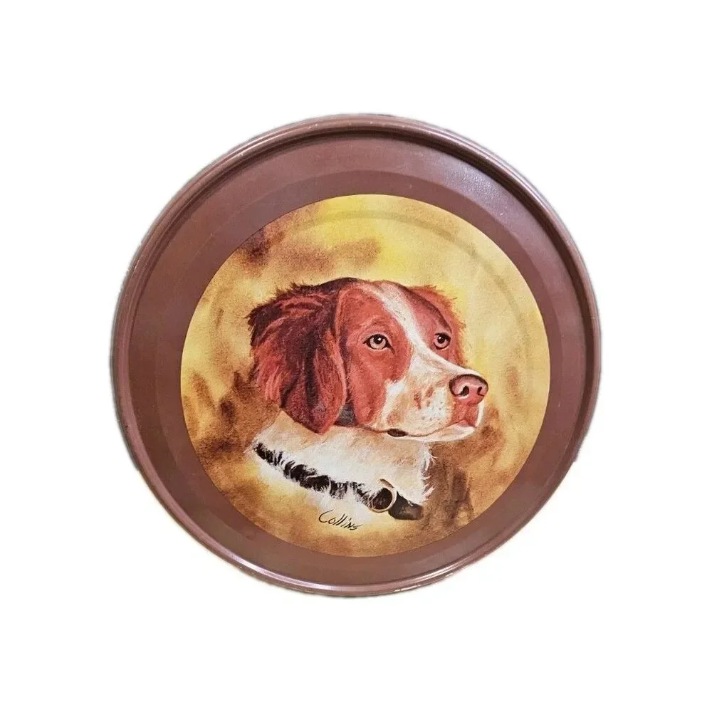 Vintage Popcorn Tin R.L. Collins Hunting Dogs Pheasant Metal Canister 10